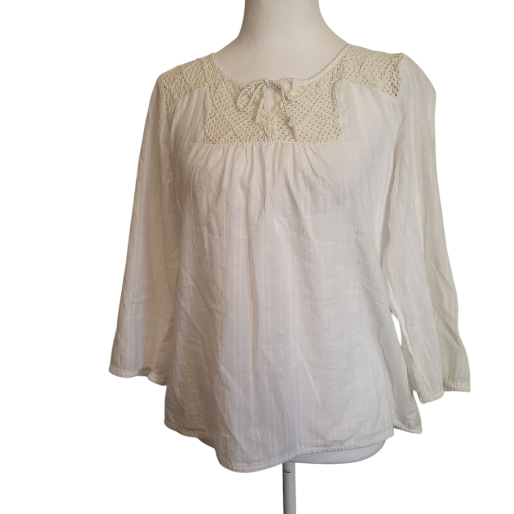 Lucky Brand Boho Top White sz S